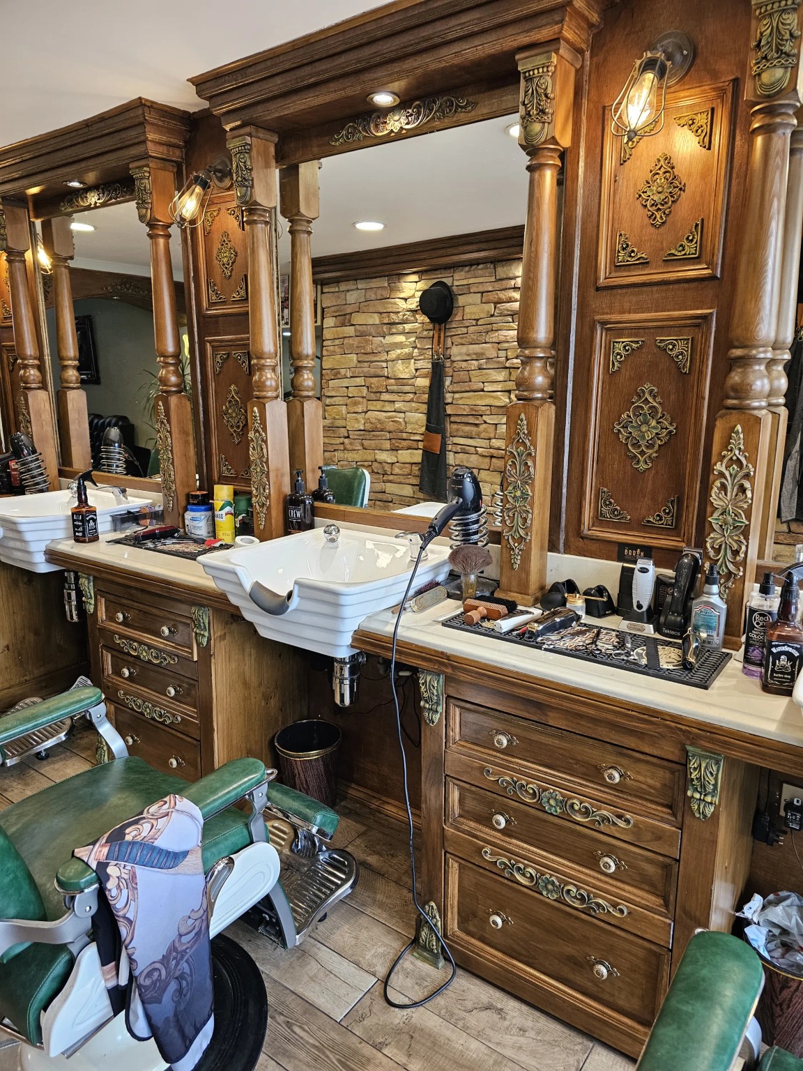 Barber station at The Baron